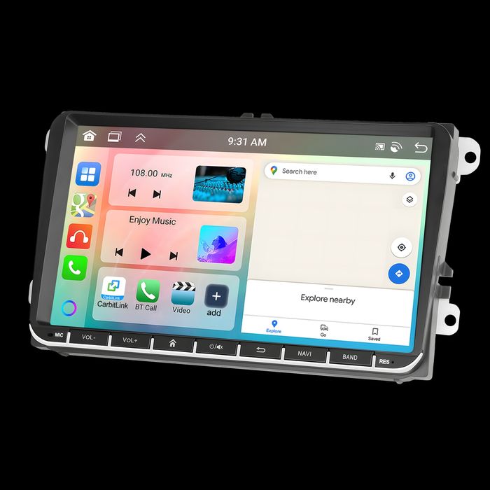 Radio Nawigacja Carplay 4/64Gb Vw,Golf,Seat,Polo,Touran