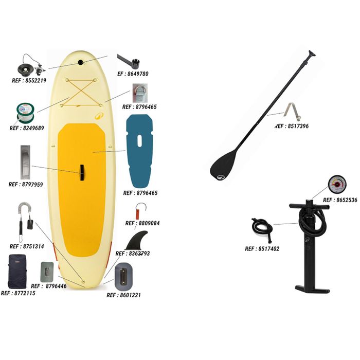 Conjunto de Stand up paddle insuflável 9'6, 1 pessoa (até 80kg)  -