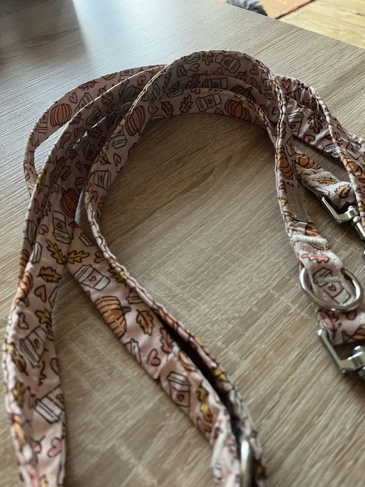 Smycz  przepinana 3m,  pieskie sprawy,  hand made, pumpkin latte