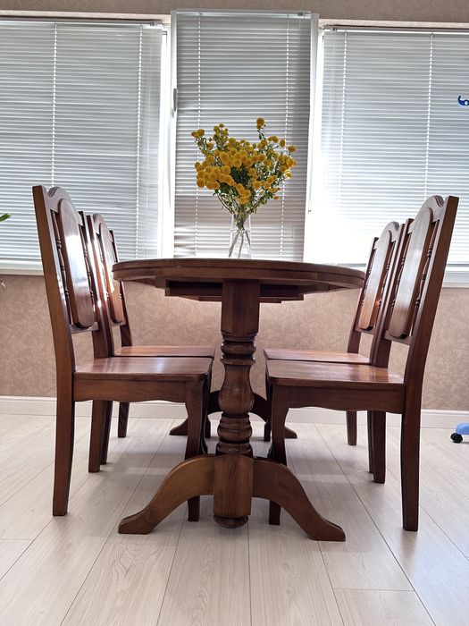 Стол дуб обеденный и 4 стула стіл обідній кухонный