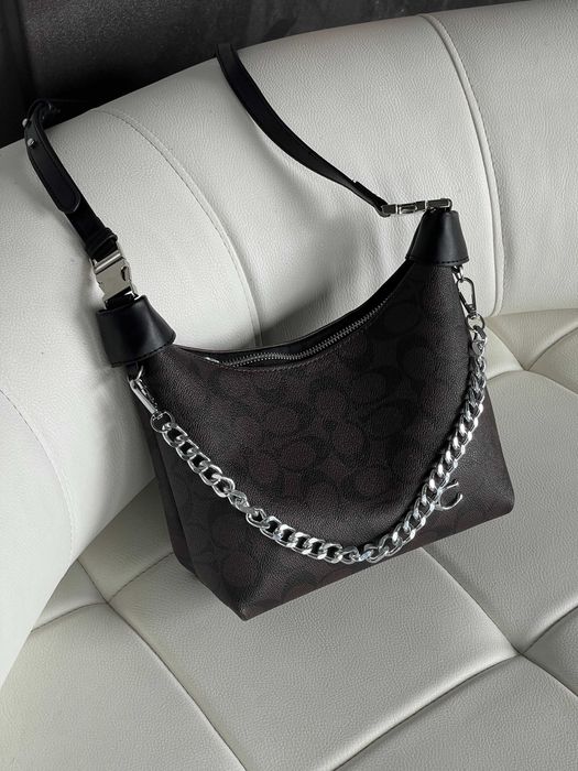 Женская сумка Coach Juliet Shoulder через плече Коуч багет коричневый