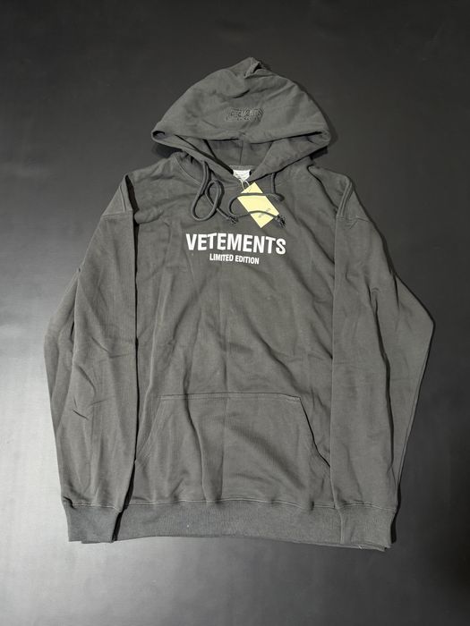 худи Vetements Logo Limited Edition grey hoodie Balenciaga Rick Owens