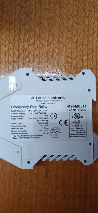 Relé de segurança MSI-MC311 Leuze