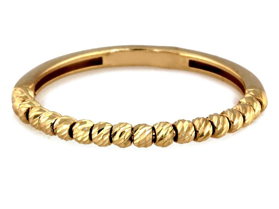 Pierścionek złoty z błyszczących kulek PR 585