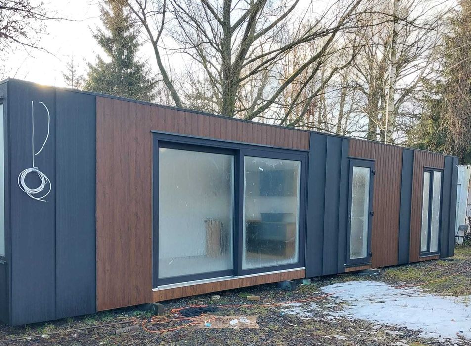 Kontener mieszkalny całoroczny 12x3 łazienka aneks klima fancy
