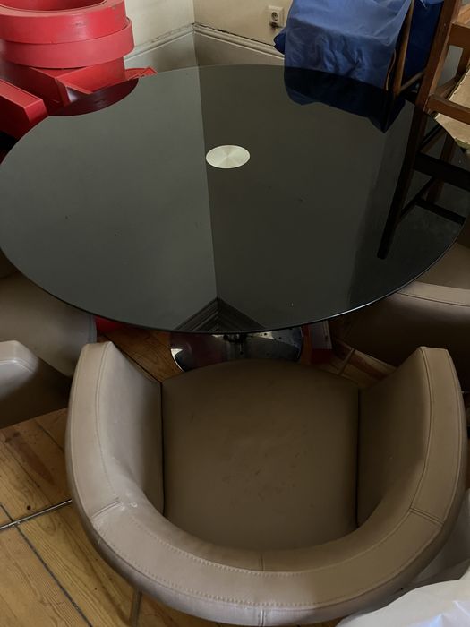 Mesa jantar em vidro 1,20m