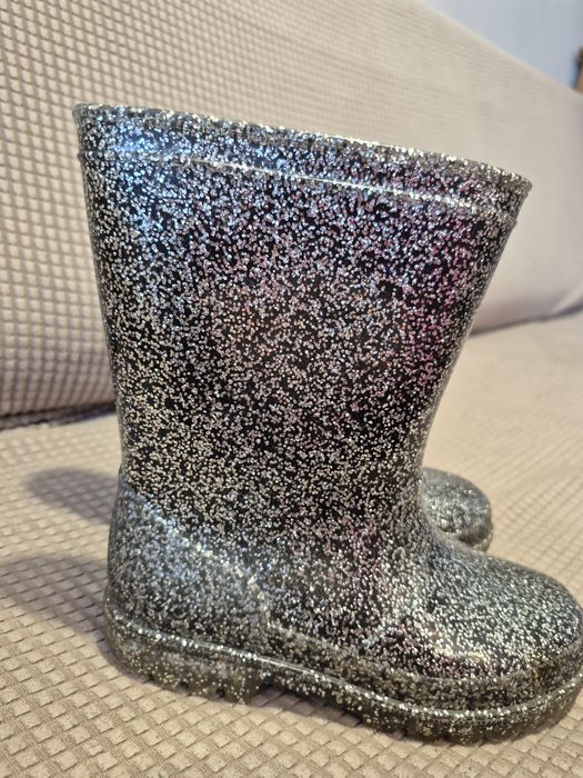 Kalosze czarne z brokatem rozmiar 29