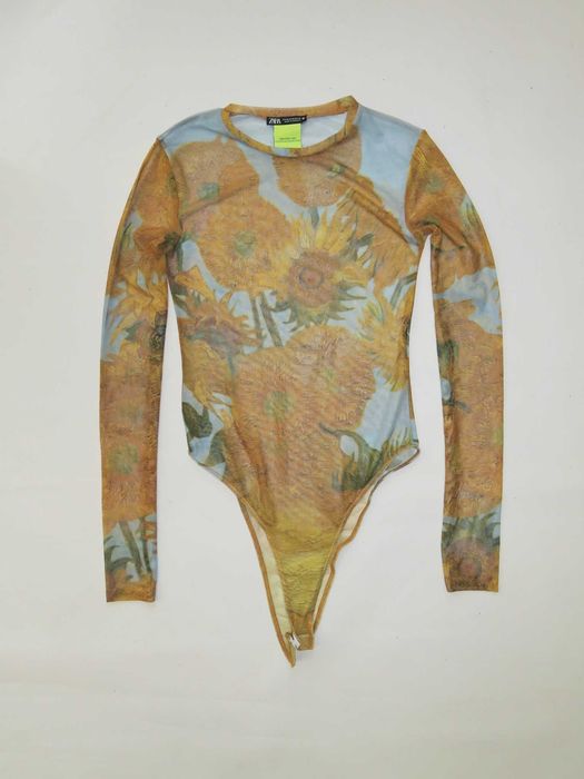 Zara X VincentvanVanGogh sunflowers rzadki transparentny body M