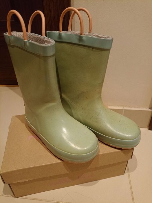 Kalosze dziewczęce rozmiar 28 blekitno-różowe z "uszami"