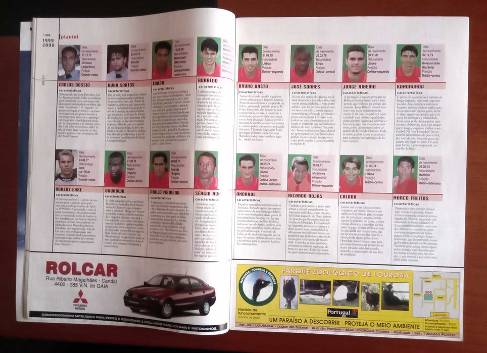 Revista jornal o jogo apresentação liga portuguesa futebol 1999/2000