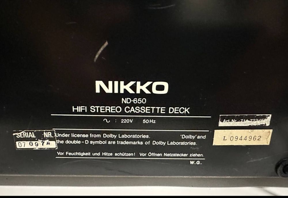Hi-Fi. Magnitofon kasetowy Nikko ND-650