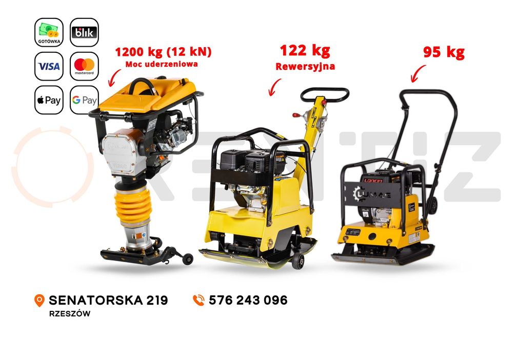Zagęszczarka, Ubijarka, Skoczek, Stopa wibracyjna - Wynajem