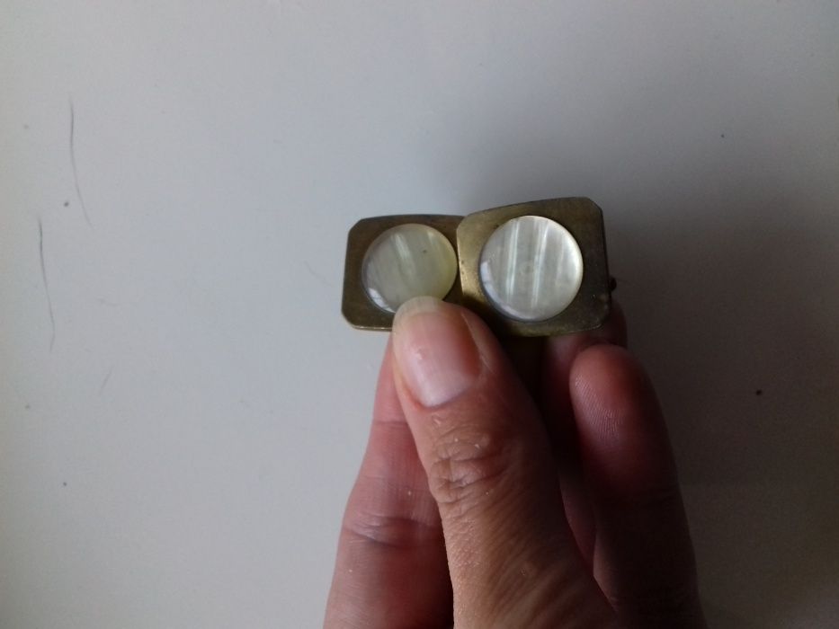 запонки перламутр, бронза