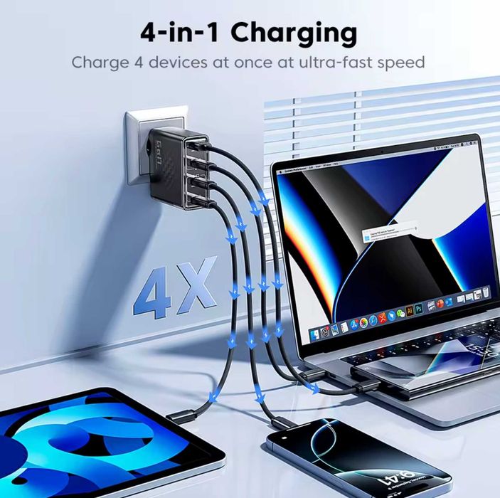 Зарядний пристрій Toocki 140W GaN + кабель 240w 2м