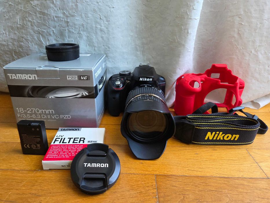 DSLR Nikon D3300 24Mp + Zoom Tamron 18-270mm Di II VC PZD D7200 D5600