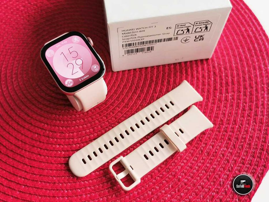 Zadbany HUAWEI Watch Fit 3  - GPS - AMOLED - KPL.  + PASEK GW. 05.2027