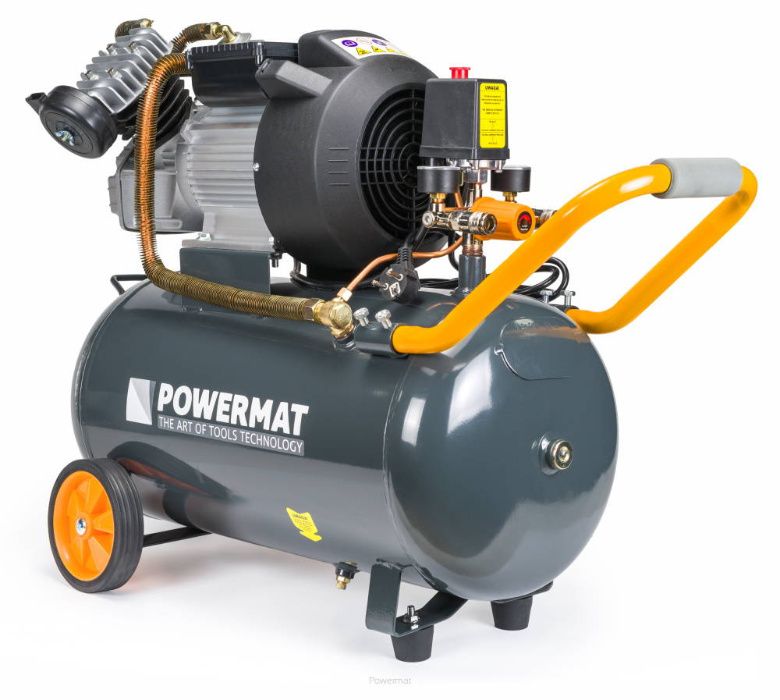 Kompresor olejowy Powermat 50L 2 Tłoki 392L/Min Powermat SUPER Jakość