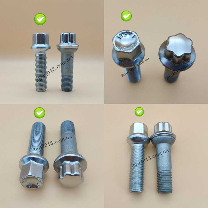 Колесные болты Мерседес М14х1,5 45мм сфера длинные болты Mercedes