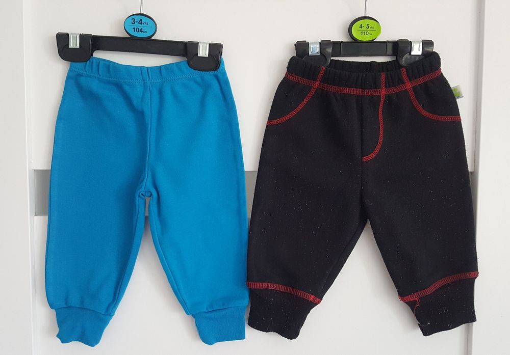 4 pary spodni i sliniak r.3-6m 68cm