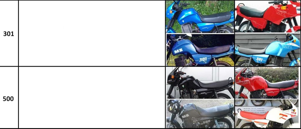 naklejki MZ Saxon Tour Fun Sportstar Roadstar 301 500R Silver Star