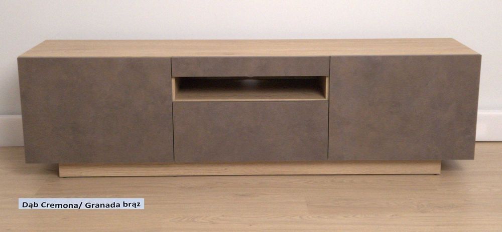 Szafka RTV komoda AURA 150 cm dąb Cremona / Granada brąz stojąca