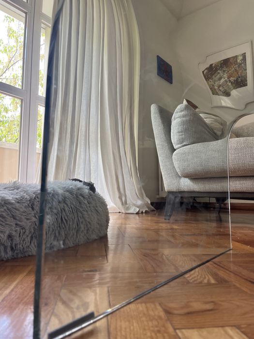 Mesa vidro curvado - design de luxo (estilo Roche Bobois ou Fiam)