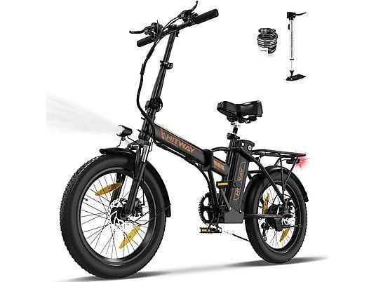 Rower elektryczny HITWAY BK11 Czarny Pomarańczowy 20 cali