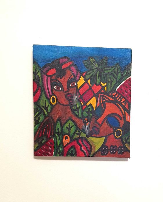 Quadro cubanas pintado à mão
