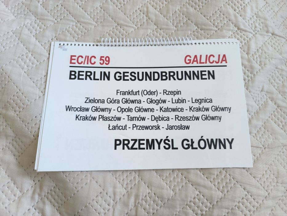 Zeszyt tablic relacyjnych EC IC Galicja EIC Berlin Warszawa Express 24/25
