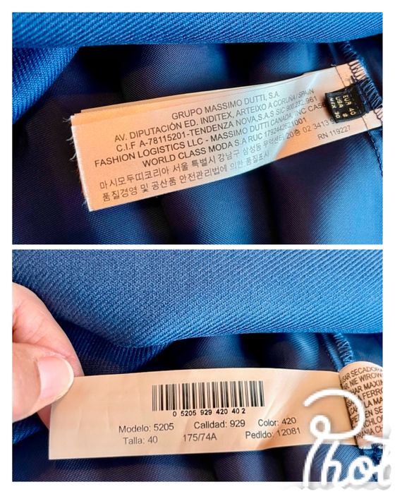 Saia Massimo Dutti azul marinho