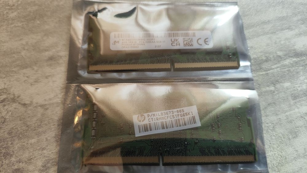 ОЗУ micron  ddr4 SDRAM 3200 4+4gb