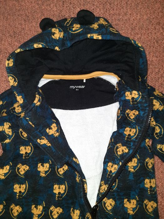 Теплые комбенизон с Винни 6 мес, человечки ромпер 9-12мес