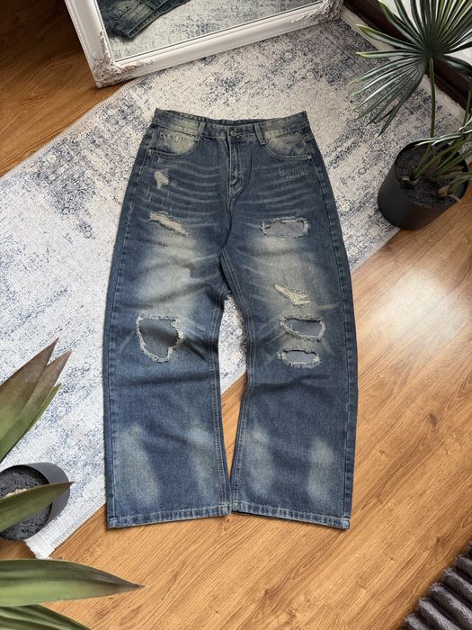 Archive bootcut distressed washed jeans джинси буткат кльош прямі washed straight falred loose fit архив дистрес y2k клеш прямые стрейт erd opium