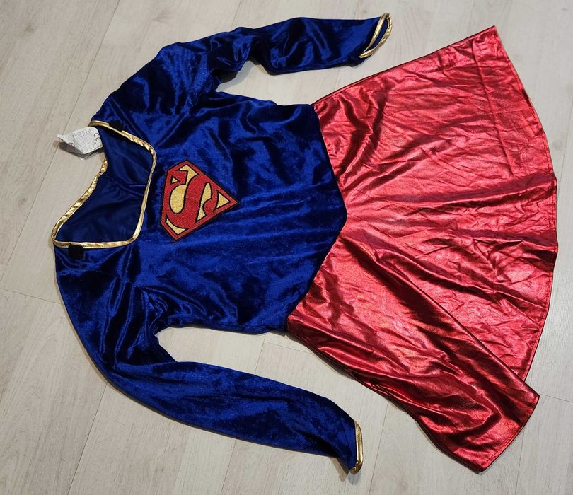 strój supermenka superbohaterka sukienka halloween S 1263