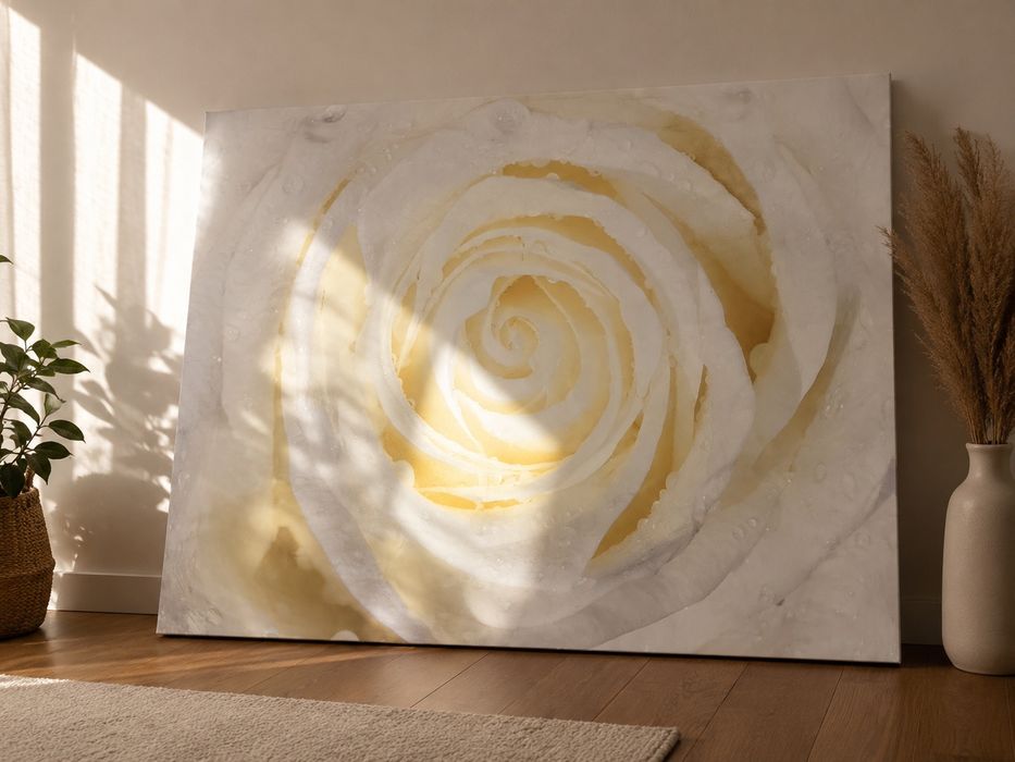 Obraz na płótnie – Biała Róża – 100 × 75 cm