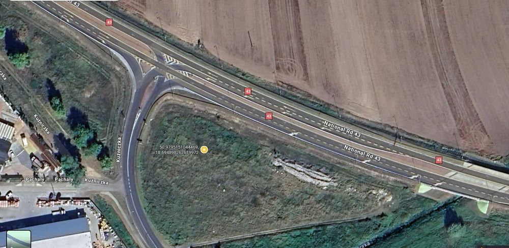 Krzepice Działka inwestycyjna przy drodze DK 43