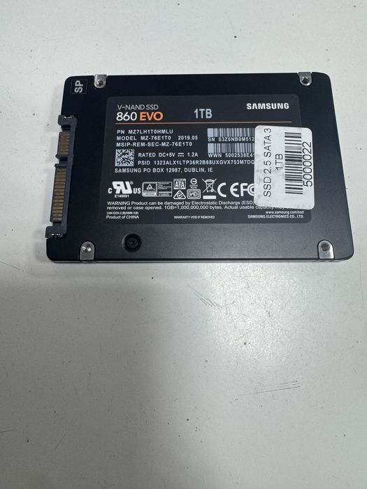 SSD диск Samsung 860 EVO 1TB 2.5" SATA III