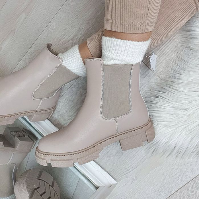 Стильні жіночі черевики Челсі. Зима. Натуральна шкіра