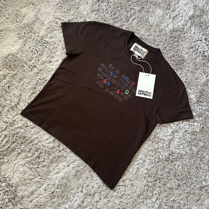 Zara X Bad Bunny Benito Antonio T-Shirt Castanha Cropped Fit - NOVA Tamanho S