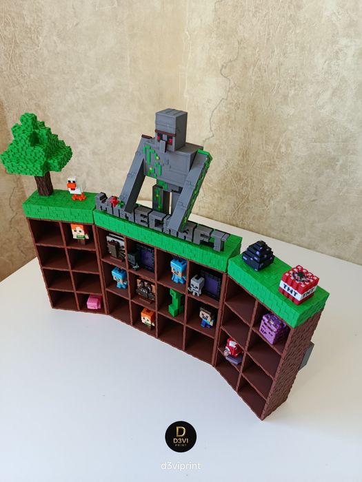 Стенд-шафа Minecraft ‼️ Поличка для фігурок Кіндер Майнкрафт