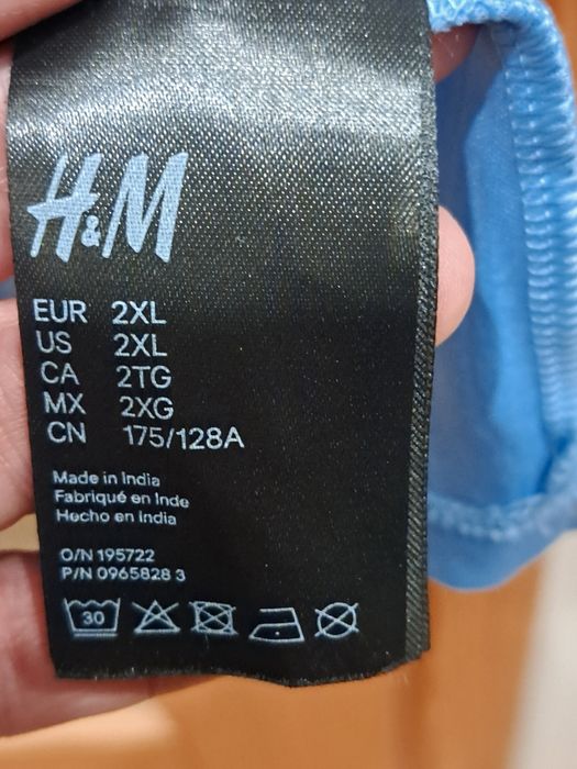 błękitna sukienka H&M 52 54 haft angielski