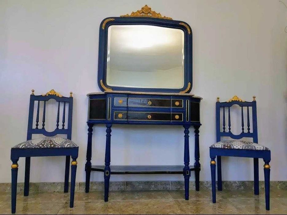 Conjunto Azul Oceano Dourado