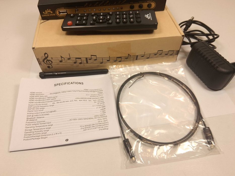 U042 Dekoder Audio System HDMI 5.1CH USB HIFI Music Player Bluetooth