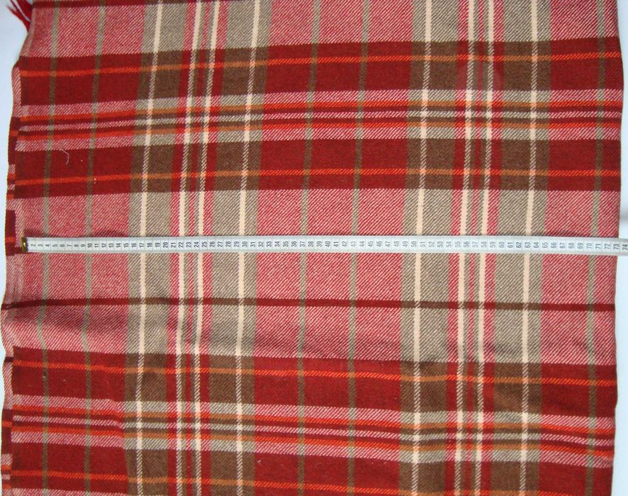 Червоний картатий плед або ковдра з вовни та суміші волокон 150х200 cm