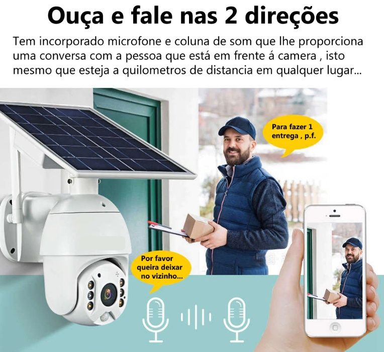 camera solar 4G LTE rotativa Ptz HD 1080 camara 100% sem fios autonoma