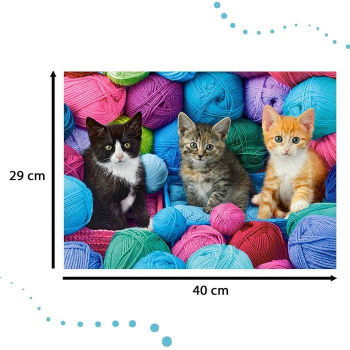 puzzle układanka 300 elementów kotki w kłębach wełny 8+ castorland