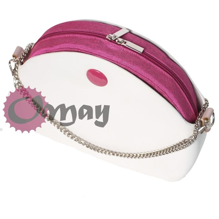 Różowy organizer do OBAG MOON LIGHT len róż brokat 2 kieszenie OMAY