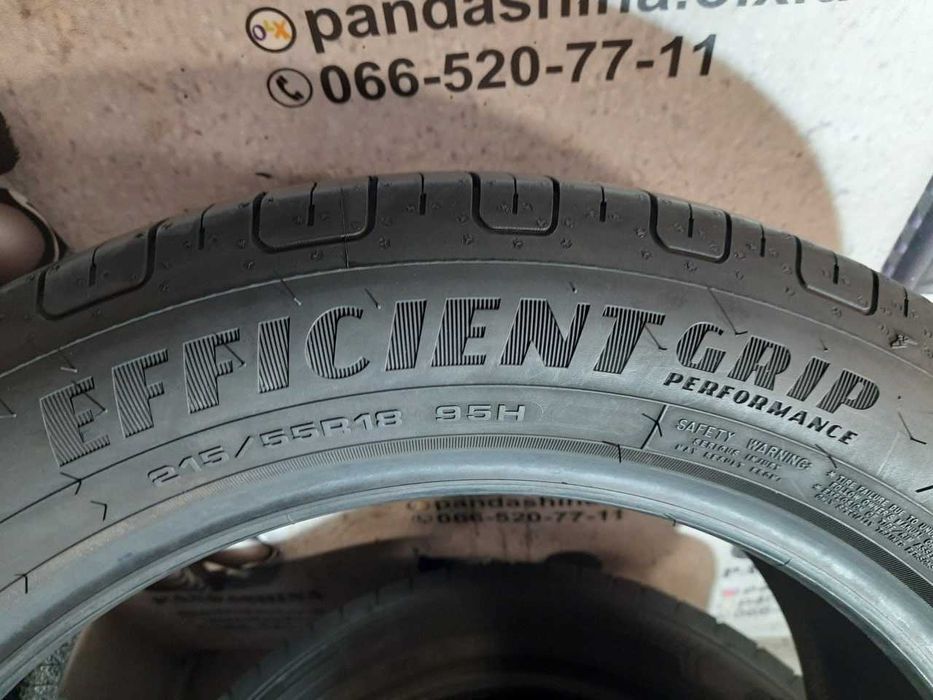 Шини 7,5мм 215/55 R18 GOODYEAR EfficientGrip Perfomance б/у літо склад