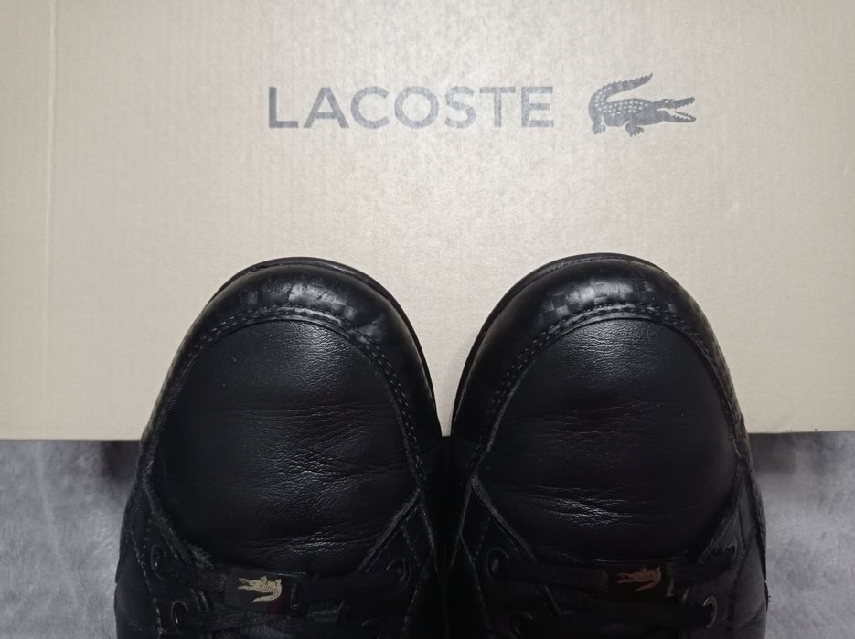 Buty Lacoste Chaymon rozmiar 44 czarne j Nowe skórzane skóra sneakersy