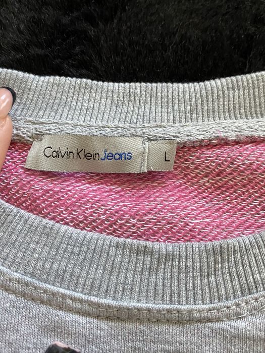Bluza calvin klein jeans szaro-różowa